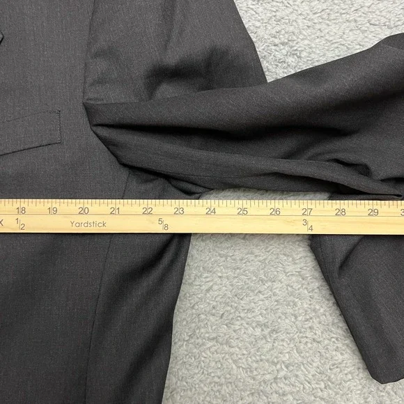 Hart Schaffner Marx Blazer Mens 46L Gray Excellent Wool Gold Trumpeter Jacket - Picture 10 of 11